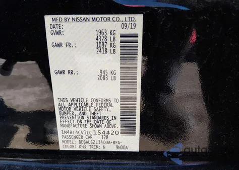 2020 Nissan Altima Sr Fwd z USA, uszkodzony, nr VIN 1N4BL4CV1LC154420